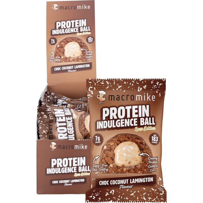 MACRO MIKE - Protein Indulgence Ball Choc Coconut Lamington - 12x40g