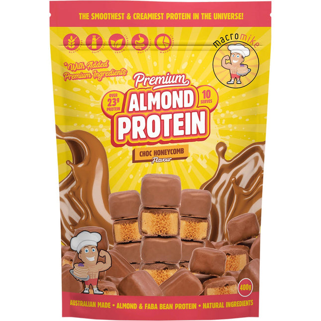 MACRO MIKE - Premium Almond Protein Choc Honeycomb - 400g