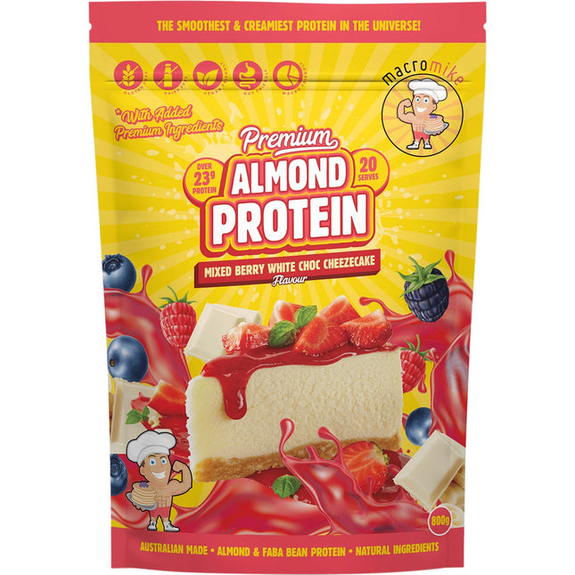 MACRO MIKE - Premium Almond Protein Berry White Choc Cheezecake