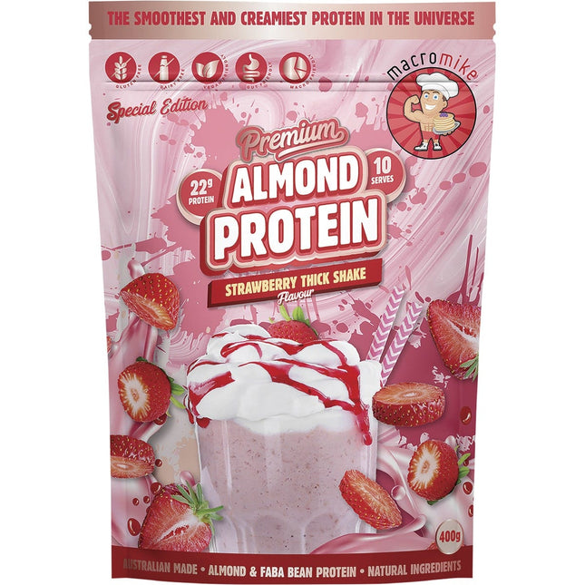 MACRO MIKE - Premium Almond Protein Strawberry Thick Shake
