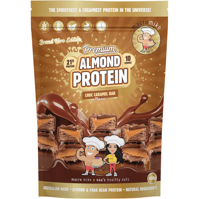 MACRO MIKE Premium Almond Protein Choc Caramel Bar 400g