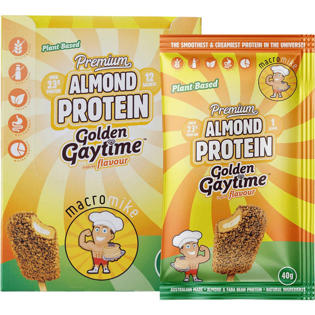 MACRO MIKE - Premium Almond Protein Golden Gaytime - 12x40g