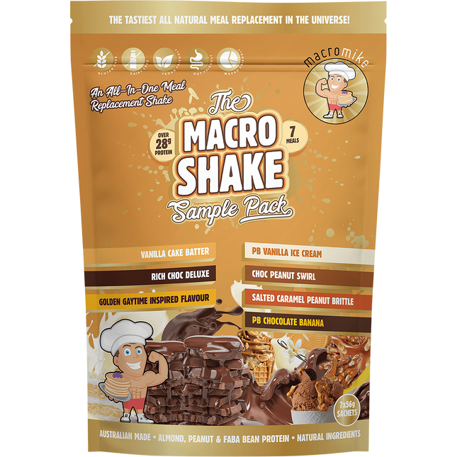 MACRO MIKE Macro Shake Meal Replacement Sample Pack 7x56g