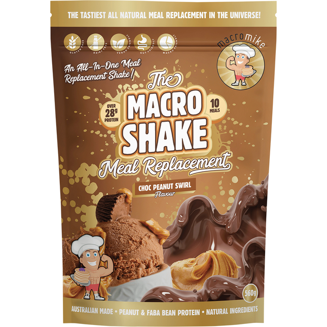 MACRO MIKE Macro Shake Meal Replacement Choc Peanut Swirl 560g