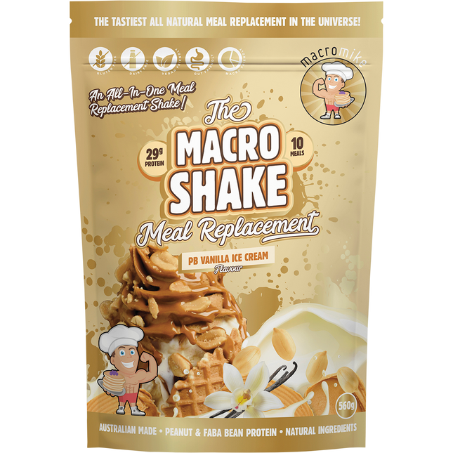 MACRO MIKE Macro Shake Meal Replacement PB Vanilla Ice Cream 560g