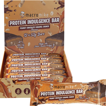MACRO MIKE - Protein Indulgence Bar Peanut Choc Caramel Crunch - 12x50g