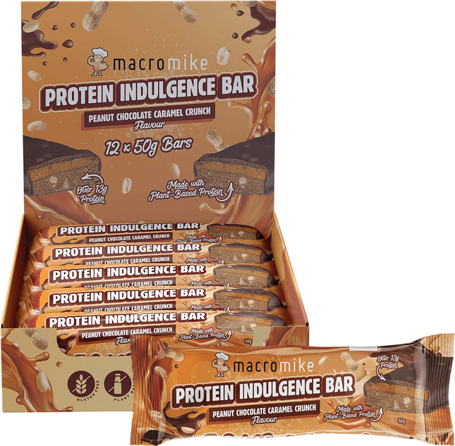 MACRO MIKE - Protein Indulgence Bar Peanut Choc Caramel Crunch - 12x50g