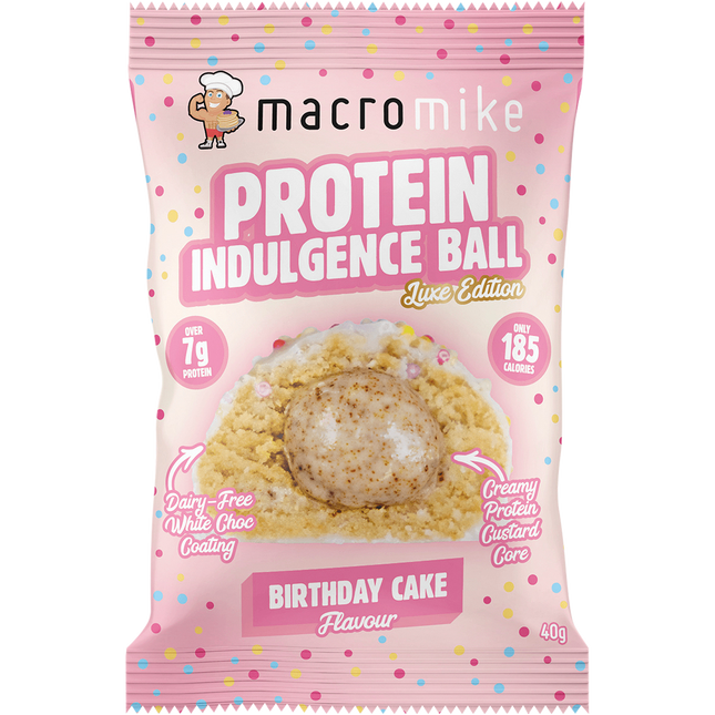 MACRO MIKE Protein Indulgence Ball Birthday Cake 12 x 40g