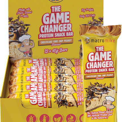 MACRO MIKE - THE GAME CHANGER PROTEIN BAR CHEEZECAKE CHOC PEANUT 12X45G