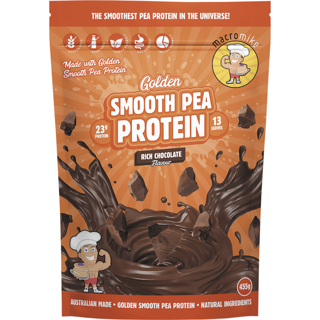 MACRO MIKE Golden Smooth Pea Protein Rich Chocolate 455g