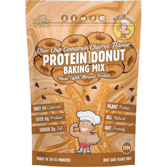 MACRO MIKE - Protein Donut Baking Mix Choc Chip Cinnamon Churros - 250g