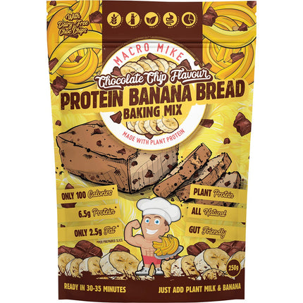MACRO MIKE - PROTEIN BANANA BREAD BAKING MIX CHOCOLATE CHIP 250G