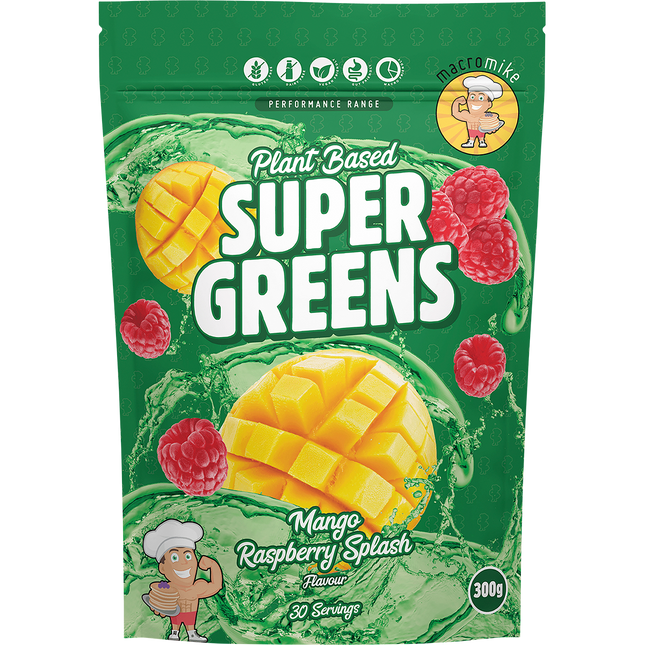 MACRO MIKE Super Greens Mango Raspberry Splash 300g