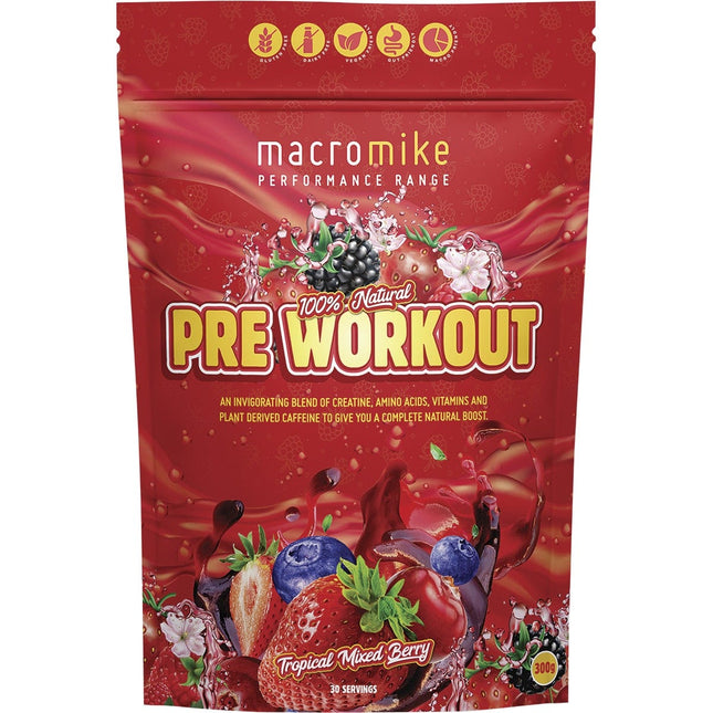 MACRO MIKE - Pre Workout Tropical Mixed Berry - 300g