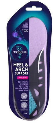 MASEUR FOOTCARE INSOLE HEEL & ARCH WOMENS