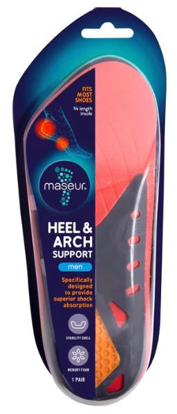 MASEUR FOOTCARE INSOLE HEEL & ARCH MENS
