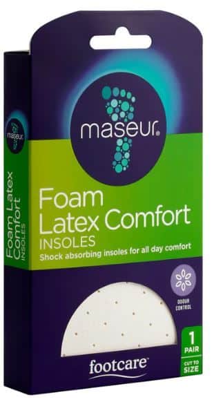 MASEUR FOOTCARE INSOLE FOAM LATEX COMFORT