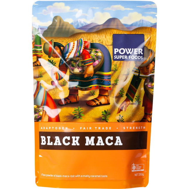 Power Super Foods - Black Maca Powder Certified Organic - 250g