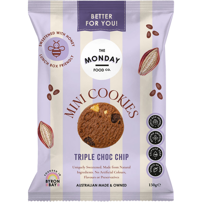 The Monday Food Co. Mini Cookies Triple Choc Chip 6 x 150g