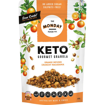 THE MONDAY FOOD CO. Keto Gourmet Granola Orange Infused Crunchy Macadamia 300g | Adaptogen