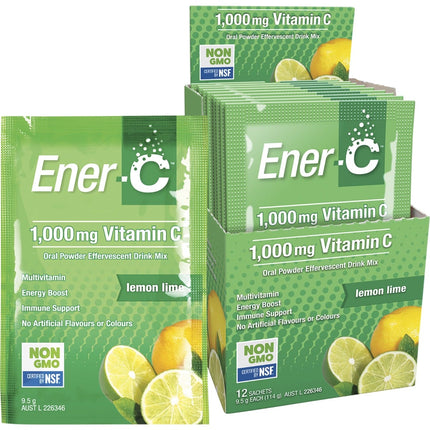 MARTIN & PLEASANCE Ener-c 1000mg Vitamin C Drink Mix Lemon Lime Sachets 12pk | Vitamin Supplement