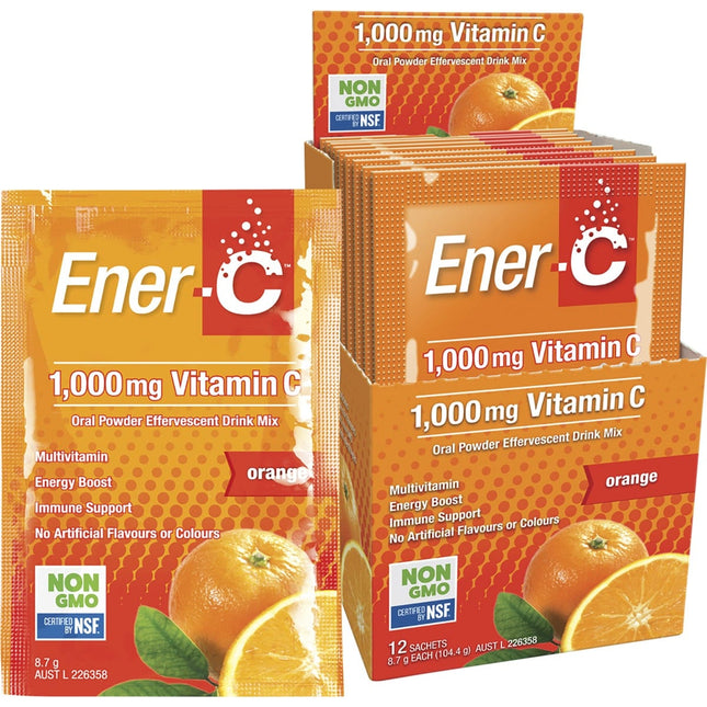 MARTIN & PLEASANCE Ener-c 1000mg Vitamin C Drink Mix Orange Sachets 12pk | Vitamin Supplement