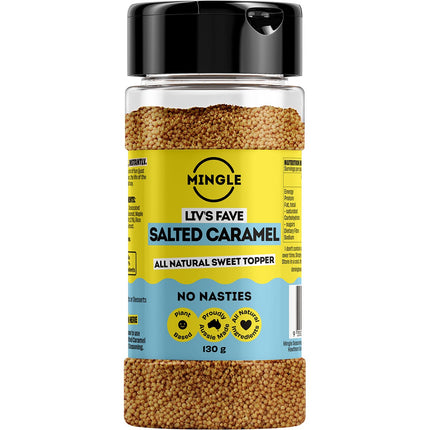 MINGLE Liv's Fave Salted Caramel Sweet Topper 130g | Eco Bathroom Product