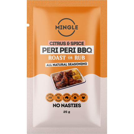 MINGLE Peri Peri BBQ Roast or Rub Seasoning 12x25g | Herbs & Spices