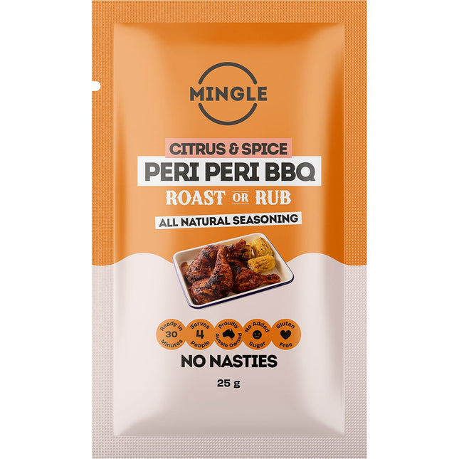 MINGLE Peri Peri BBQ Roast or Rub Seasoning 12x25g | Herbs & Spices