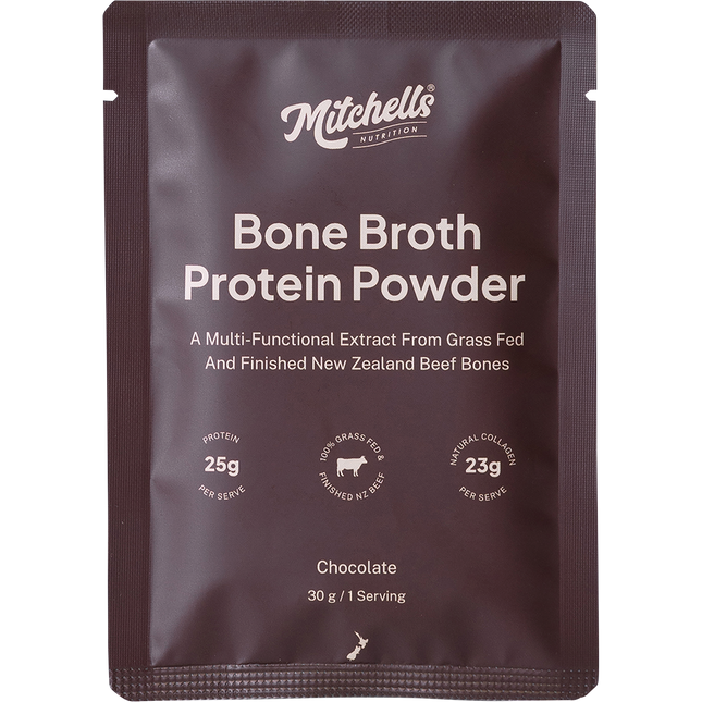 Mitchells Nutrition Bone Broth Protein Powder Chocolate 10x30g