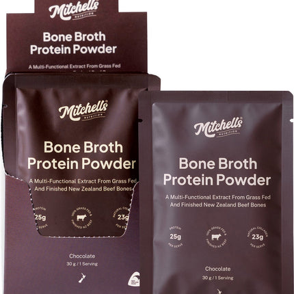 Mitchells Nutrition - Bone Broth Protein Powder Chocolate - 10x30g