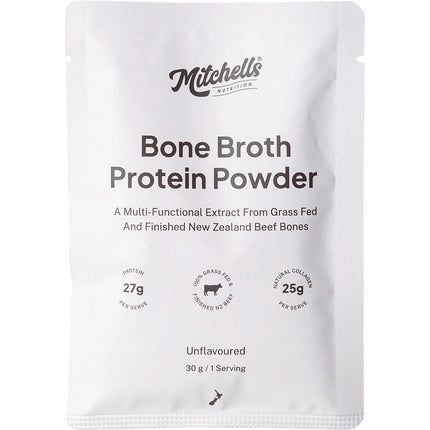 MITCHELLS NUTRITION Bone Broth Protein Powder Unflavoured 10x30g