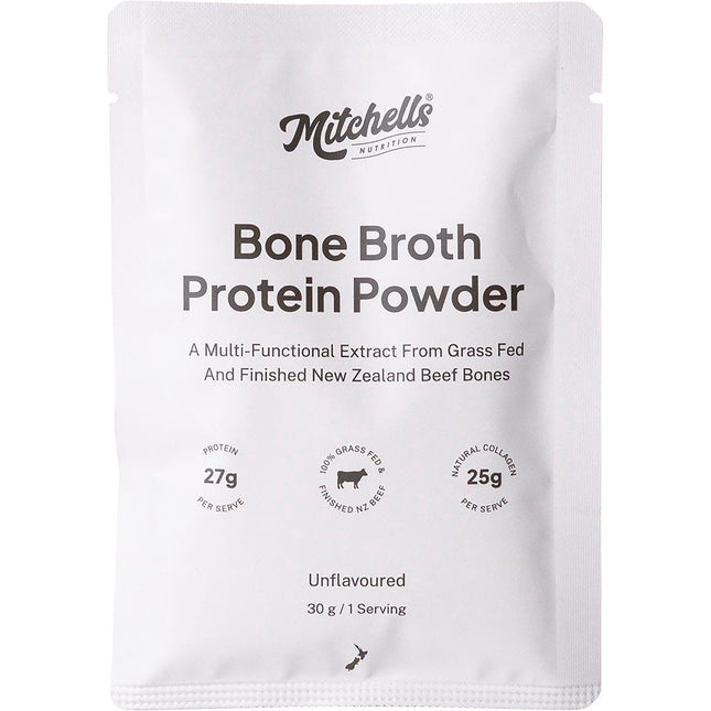 MITCHELLS NUTRITION Bone Broth Protein Powder Unflavoured 10x30g