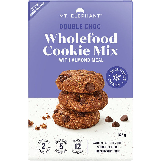MT. ELEPHANT Wholefood Cookie Mix Double Choc 375g | Baking Ingredient