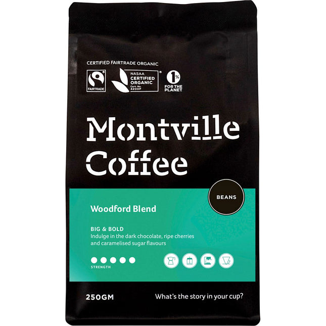 MONTVILLE COFFEE Coffee Beans Woodford Blend 250g
