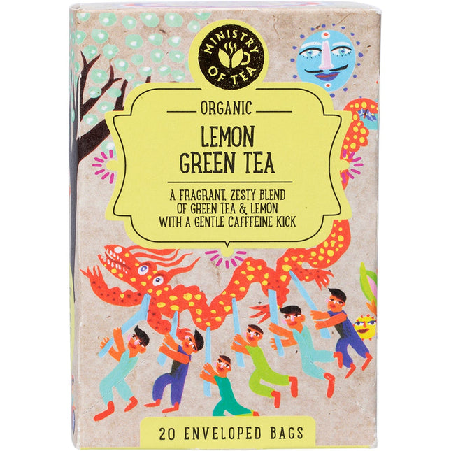 MINISTRY of TEA Organic Lemon Green Tea Bags 20pk | Snack Chips