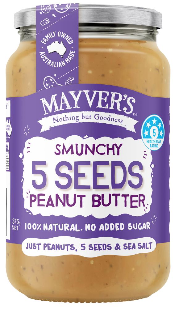 MAYVERS SMUNCHY PROTEIN PEANUT BUTTER WITH 5 SUPER SEEDS G/F 375G