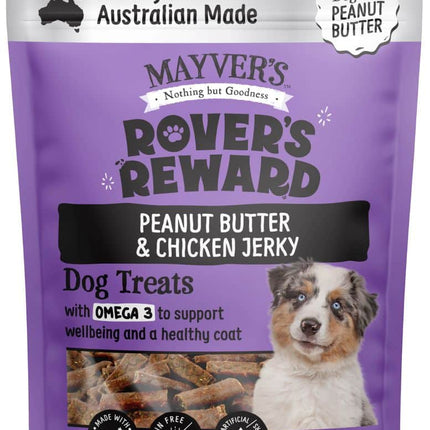 MAYVERS ROVERS REWARD PEANUT BUTTER AND CHICKEN JERKY 100G