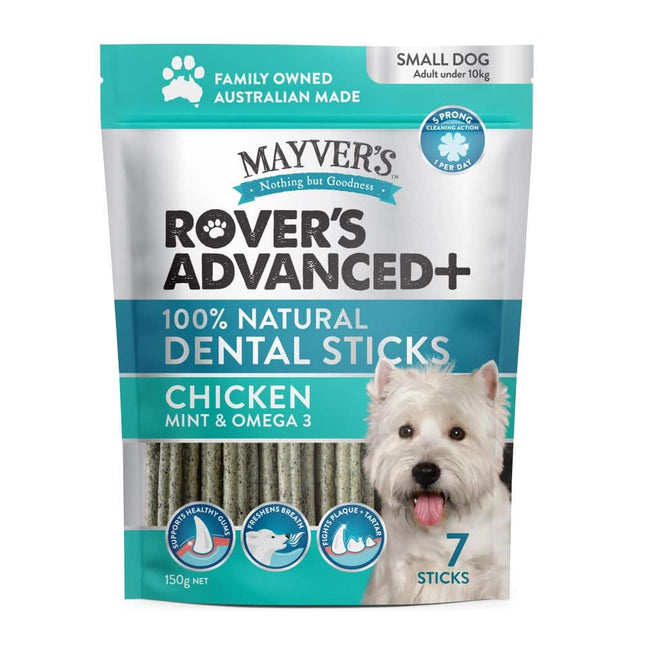 MAYVERS ROVER’S ADVANCED+ DENTAL STICKS CHICKEN, MINT & OMEGA SMALL DOG (7PACK) 150G