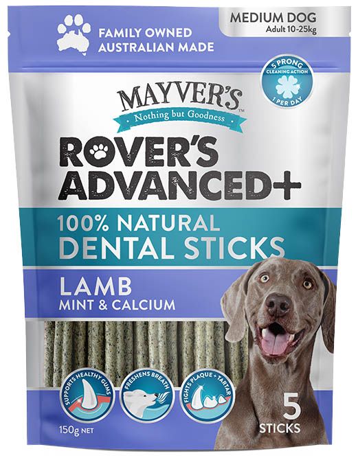 MAYVERS ROVER’S ADVANCED+ DENTAL STICKS LAMB, MINT & CALCIUM (5PACK) 150G