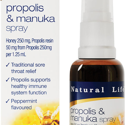 NATURAL LIFE Propolis & Manuka Spray 30ml | Bee Product