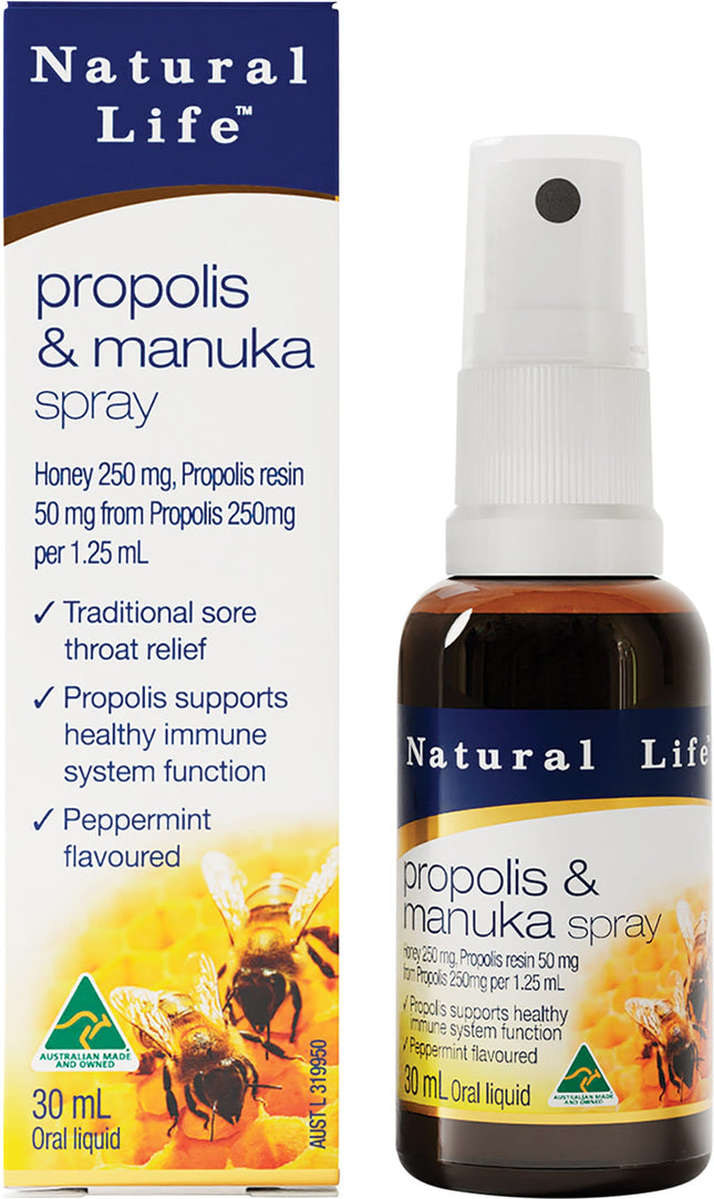NATURAL LIFE Propolis & Manuka Spray 30ml | Bee Product