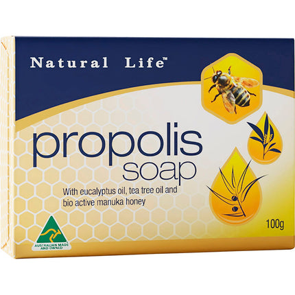 Natural Life - Propolis Soap with Tea Tree, Eucalyptus & Manuka Honey - 100g