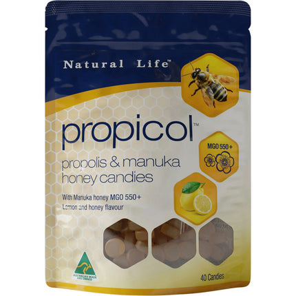 NATURAL LIFE Propicol Propolis & Manuka Honey Candies 40pcs | Cooking Salt