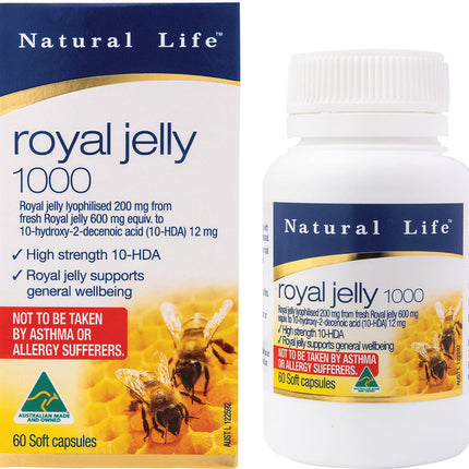 NATURAL LIFE Royal Jelly 1000 60 Caps | Health Supplement