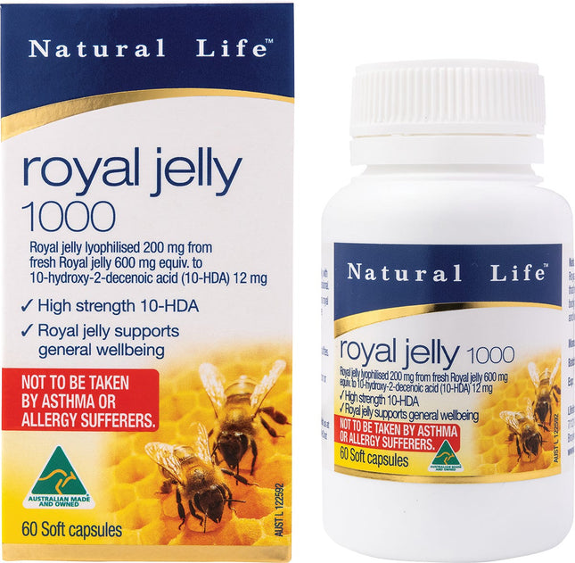 NATURAL LIFE Royal Jelly 1000 60 Caps | Health Supplement