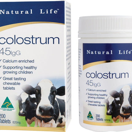 NATURAL LIFE Colostrum 45mg Igg 200 Caps | Collagen Supplement