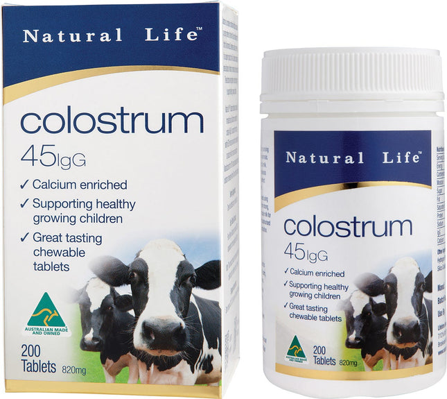 NATURAL LIFE Colostrum 45mg Igg 200 Caps | Collagen Supplement