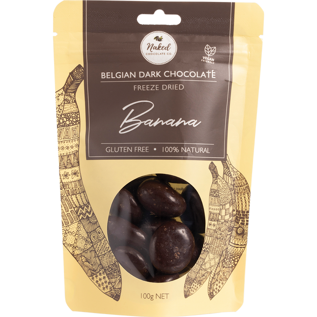 Naked Chocolate Co Freeze Dried Banana Dark Chocolate 100g