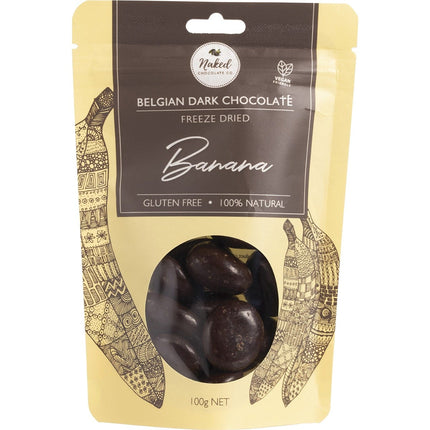 Naked Chocolate Co - Freeze Dried Banana Dark Chocolate - 100g